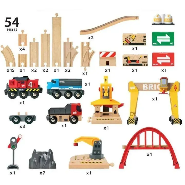 Brio Toys BRIO Set - Cargo Railway Deluxe Set 54 pieces