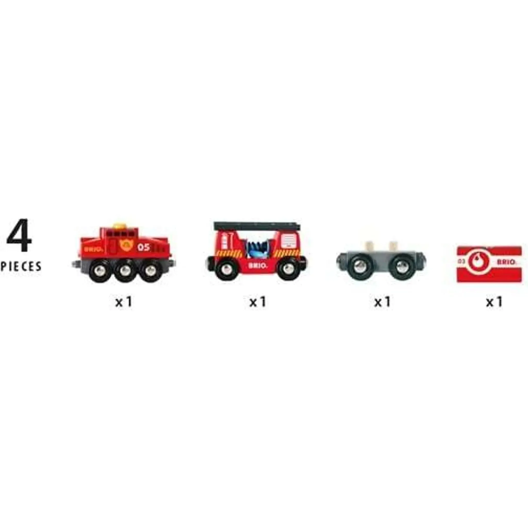Brio Toys BRIO Train - Rescue Firefighting Train 4 pieces