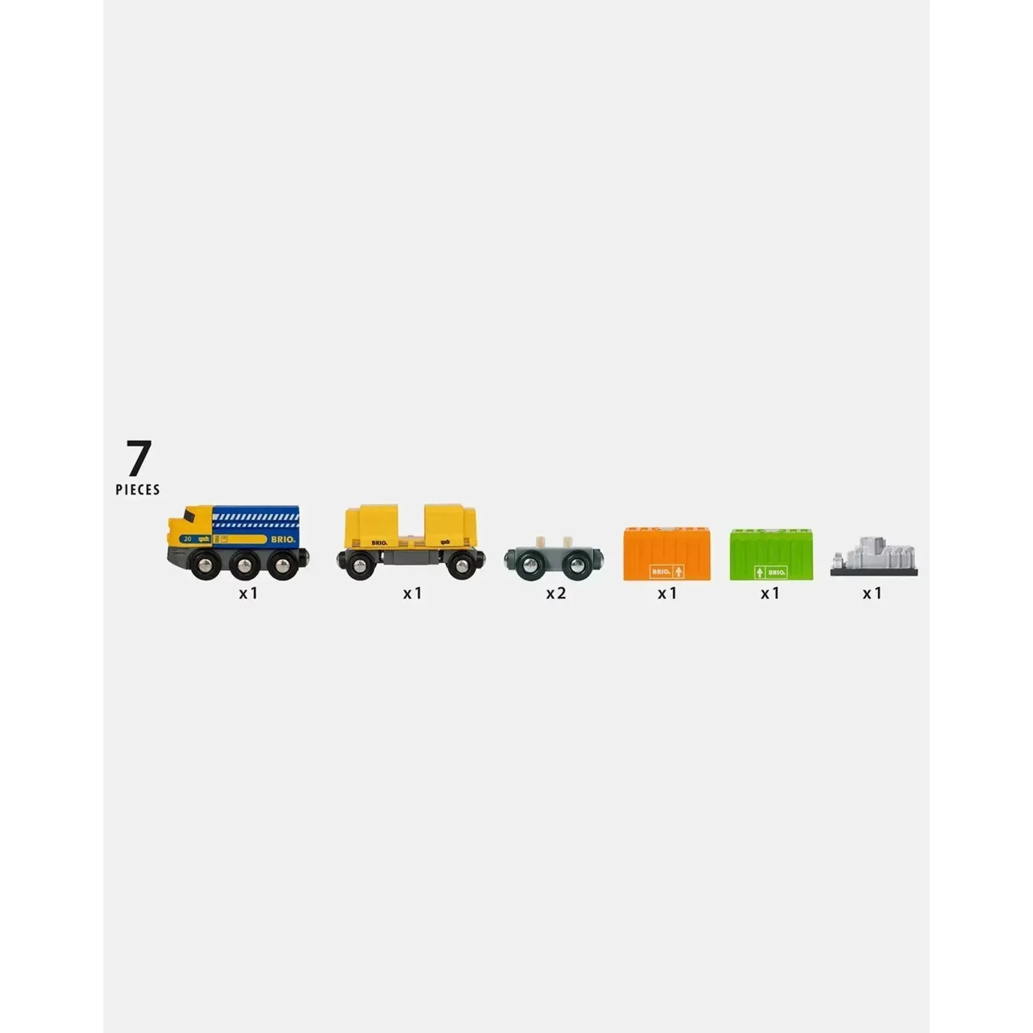 Brio Toys BRIO Train - Three-Wagon Cargo Train 7 pieces