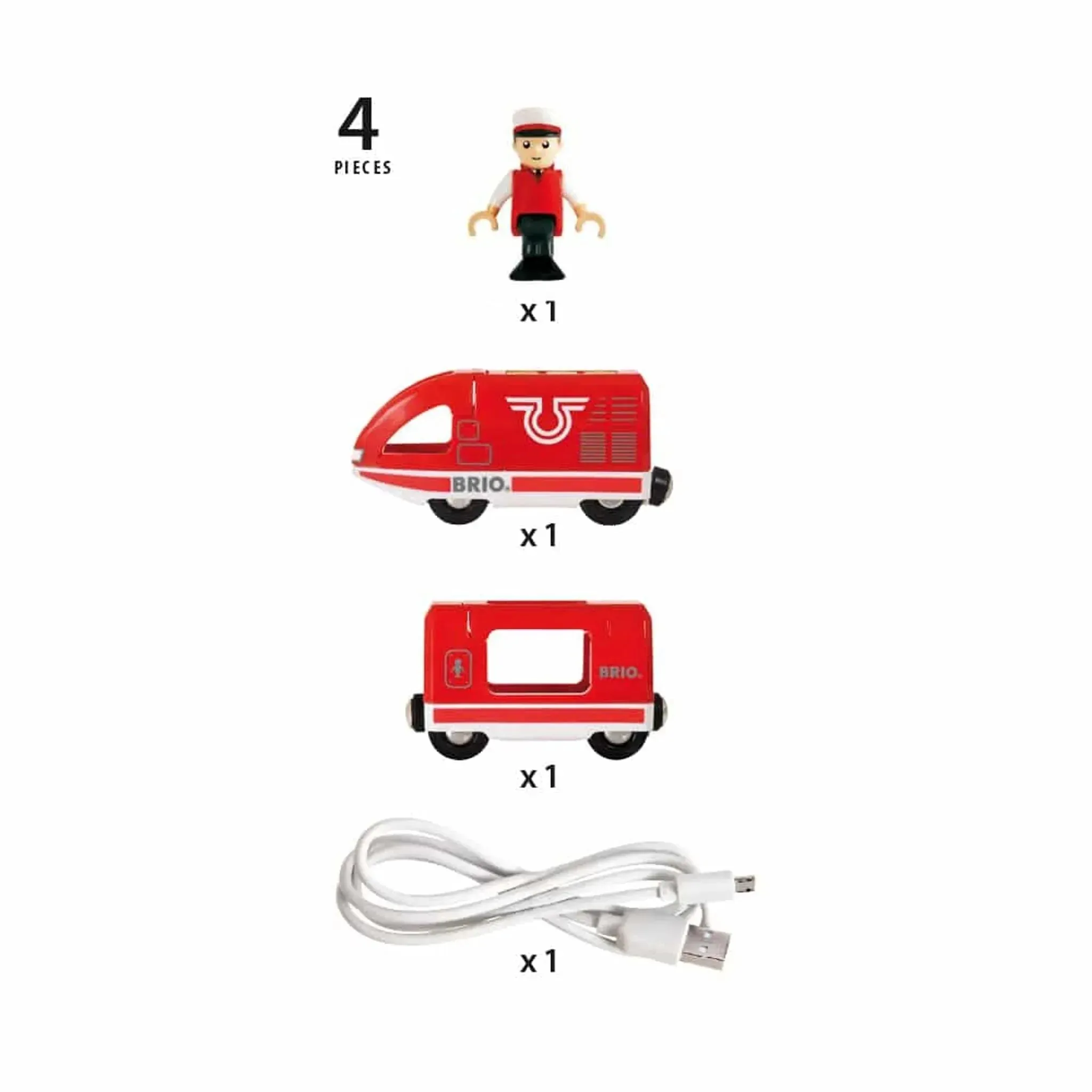 Brio Toys BRIO Train - Travel Rechargeable Train 4 pieces