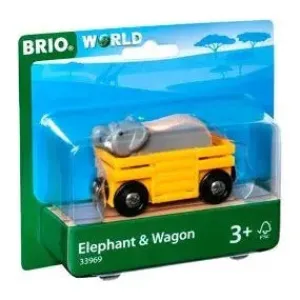 Brio Toys BRIO Vehicle - Elephant and Wagon 2 pieces