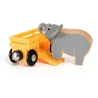 Brio Toys BRIO Vehicle - Elephant and Wagon 2 pieces