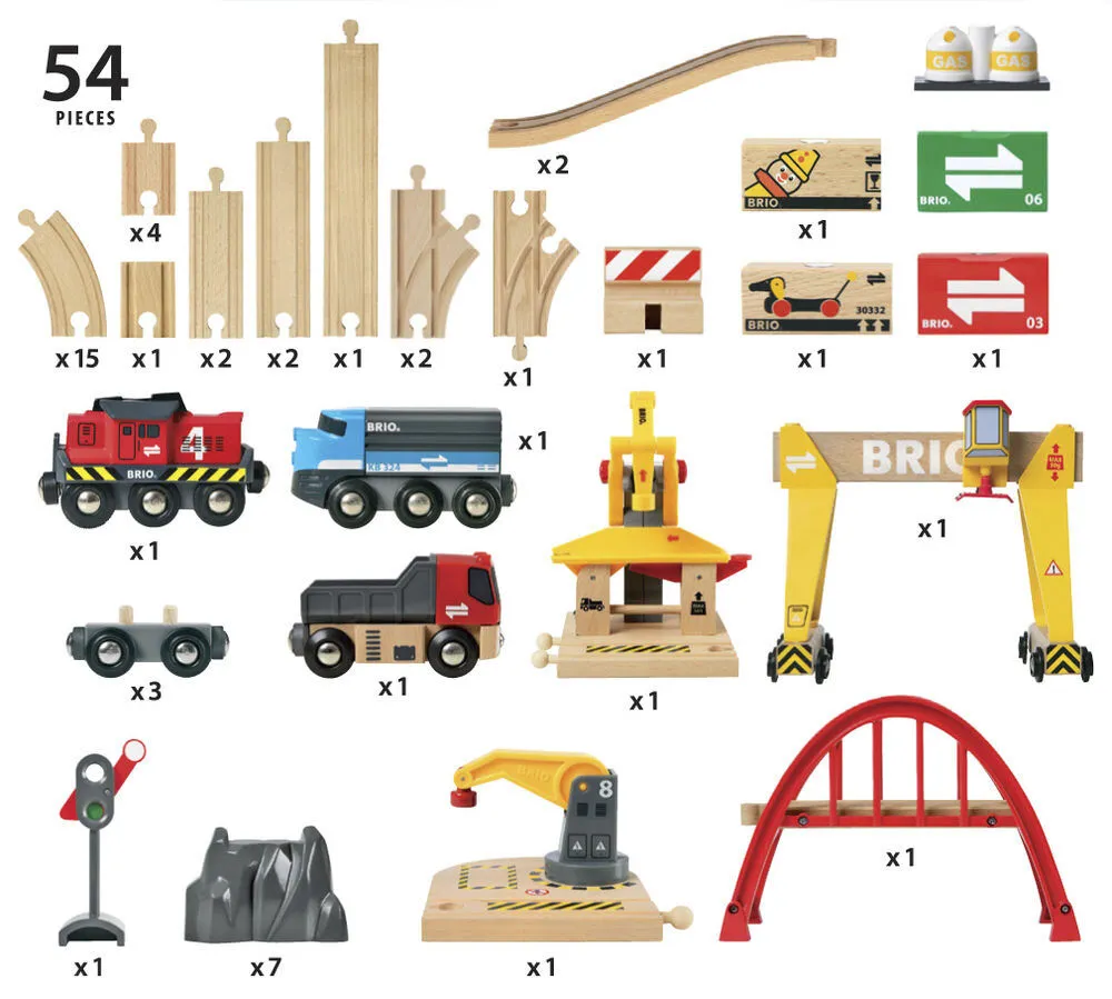 Brio Toys Cargo Railway Deluxe Set in Tub 33097