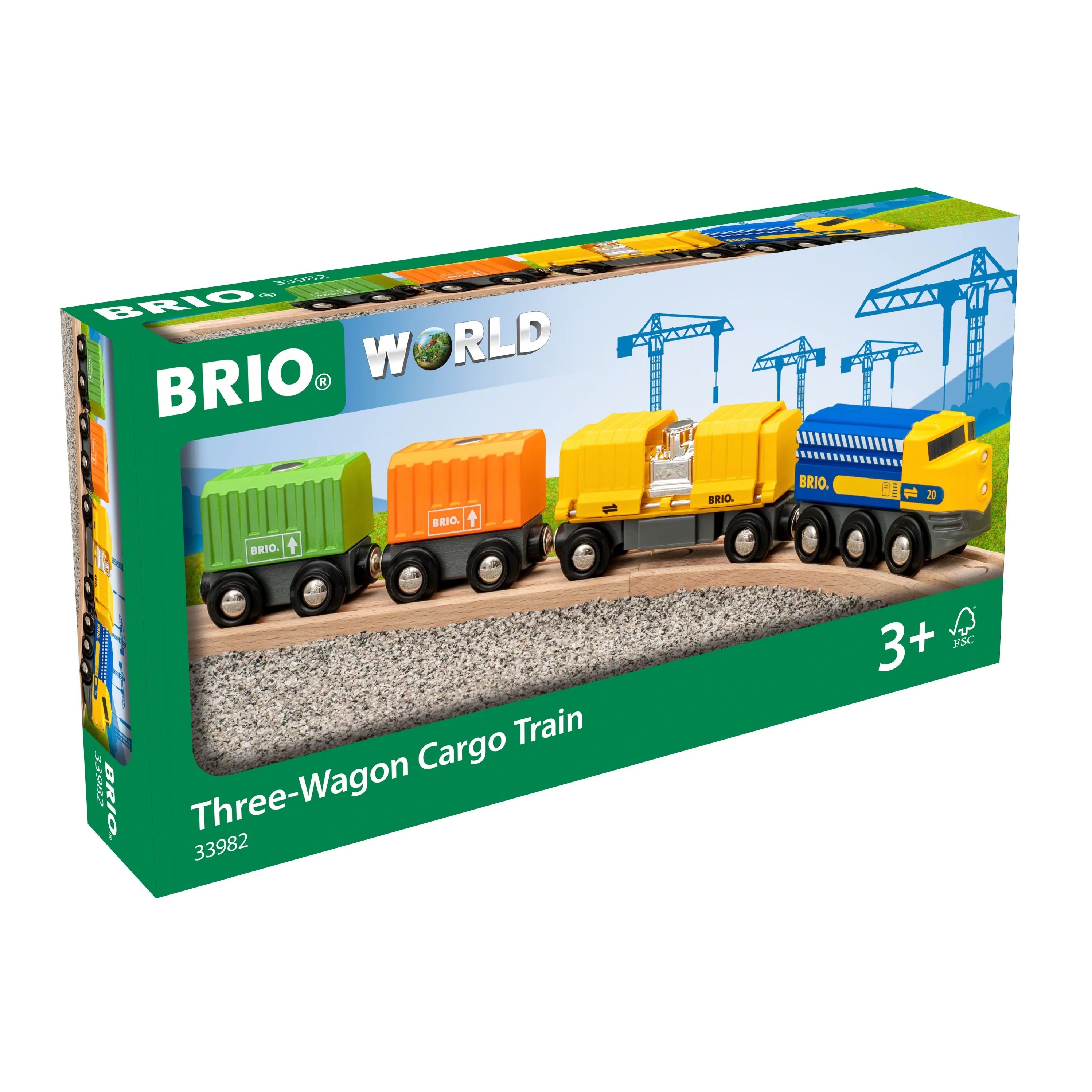 Brio Toys Three-Wagon Cargo Train 33982