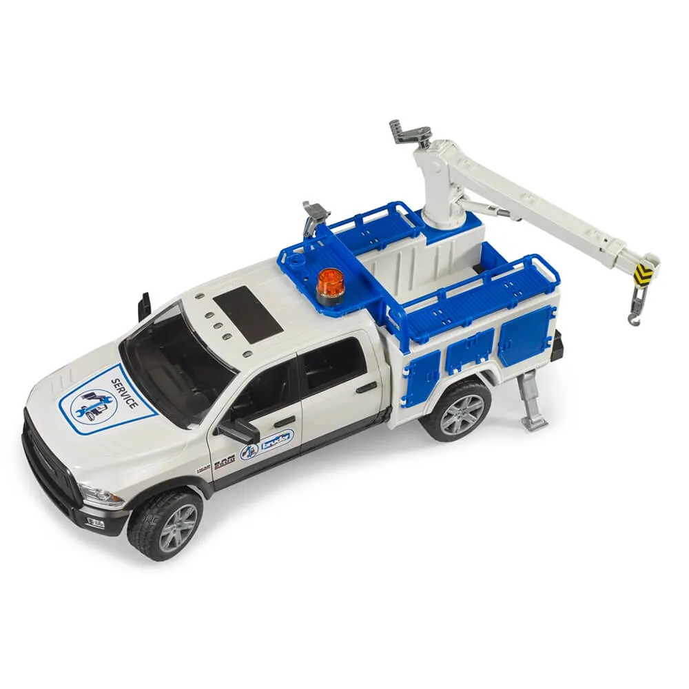 Bruder Toys Bruder 02509 RAM Service Truck with Crane and Rotating Beacon Light 1:16 Scale Vehicle