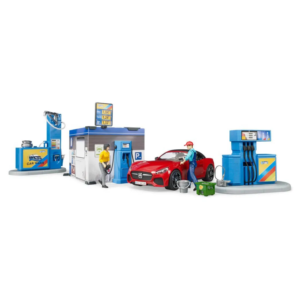 Bruder Toys Bruder bworld Gas Station with Car Wash