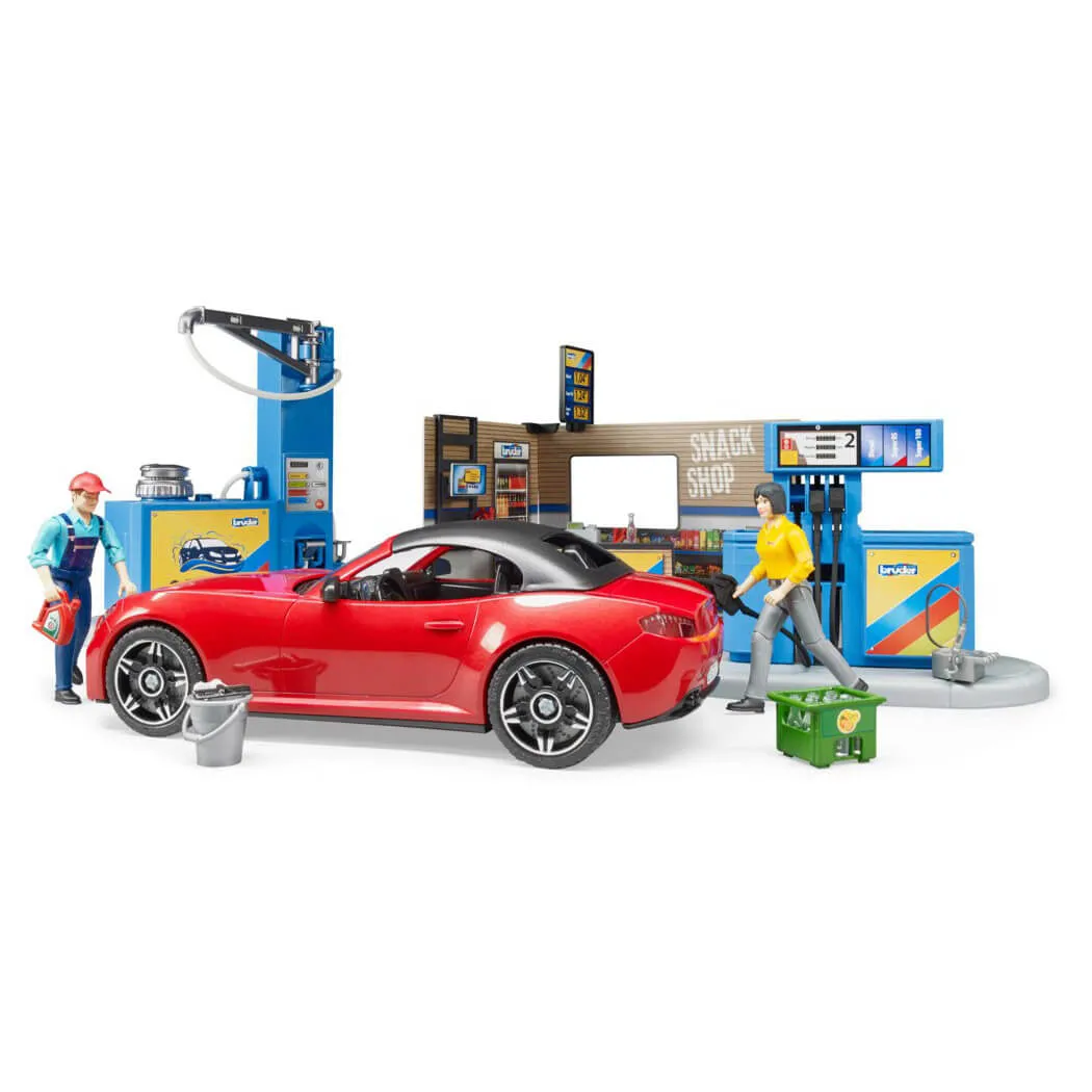 Bruder Toys Bruder bworld Gas Station with Car Wash