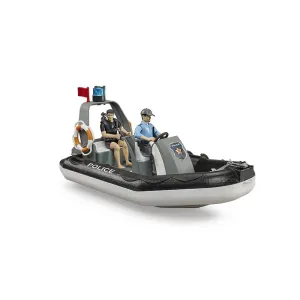 Bruder Toys Bruder bworld Police Boat with Rotating Light Beacon Figure Set