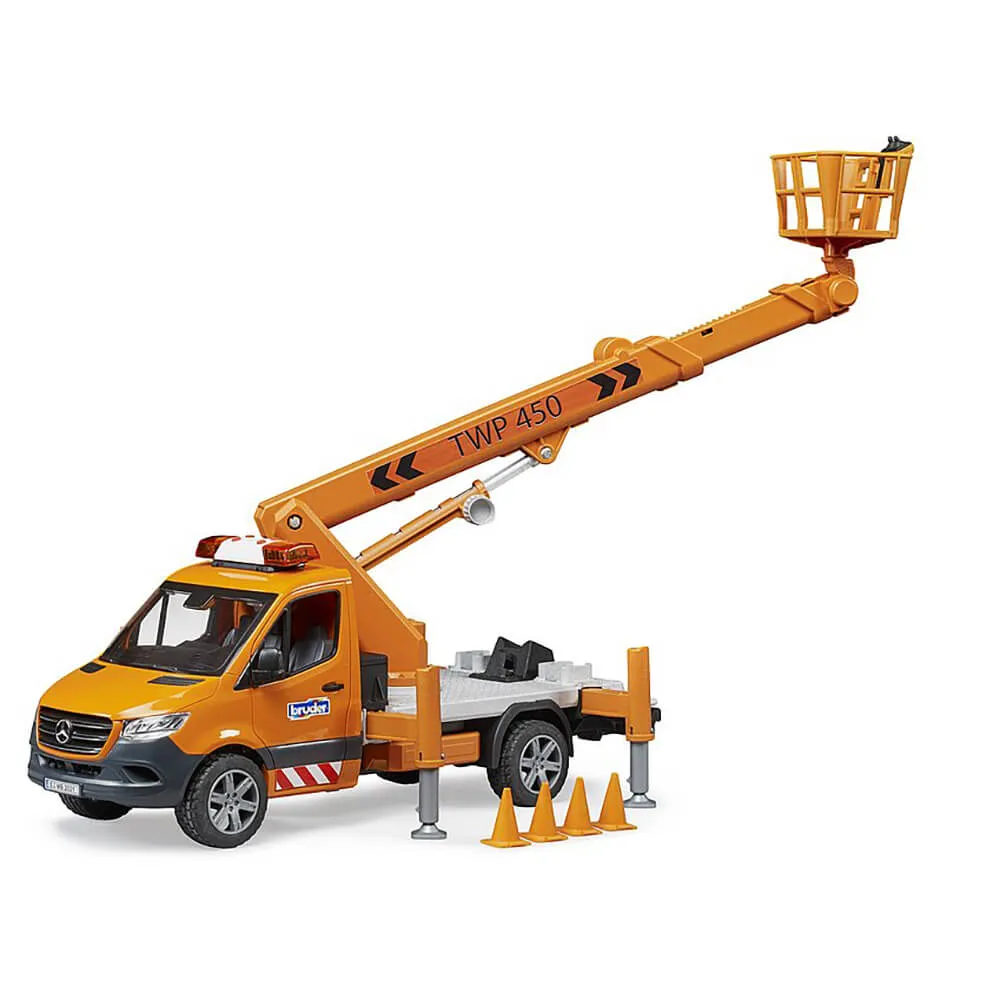 Bruder Toys Bruder MB Sprinter with Working Platform, Light and Sound 1:16 Scale Vehicle
