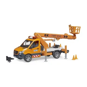 Bruder Toys Bruder MB Sprinter with Working Platform, Light and Sound 1:16 Scale Vehicle