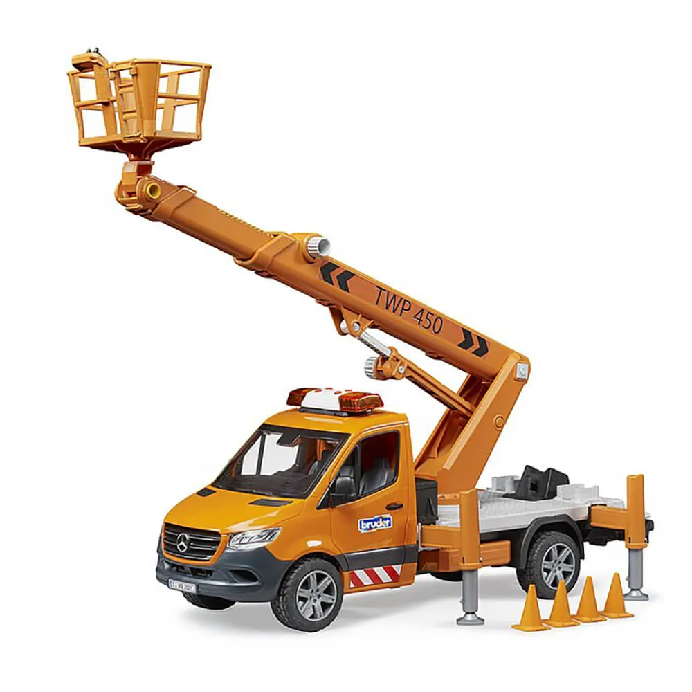 Bruder Toys Bruder MB Sprinter with Working Platform, Light and Sound 1:16 Scale Vehicle