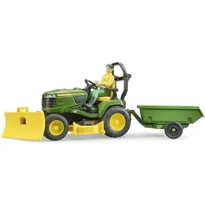 Bruder Toys Bruder Pro Series 1:16 Scale John Deere X949 Riding Lawn Mower Tractor with Trailer and Gardener