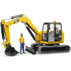 Bruder Toys Bruder Pro Series CAT Mini Excavator 1:16 Scale  Vehicle with Worker