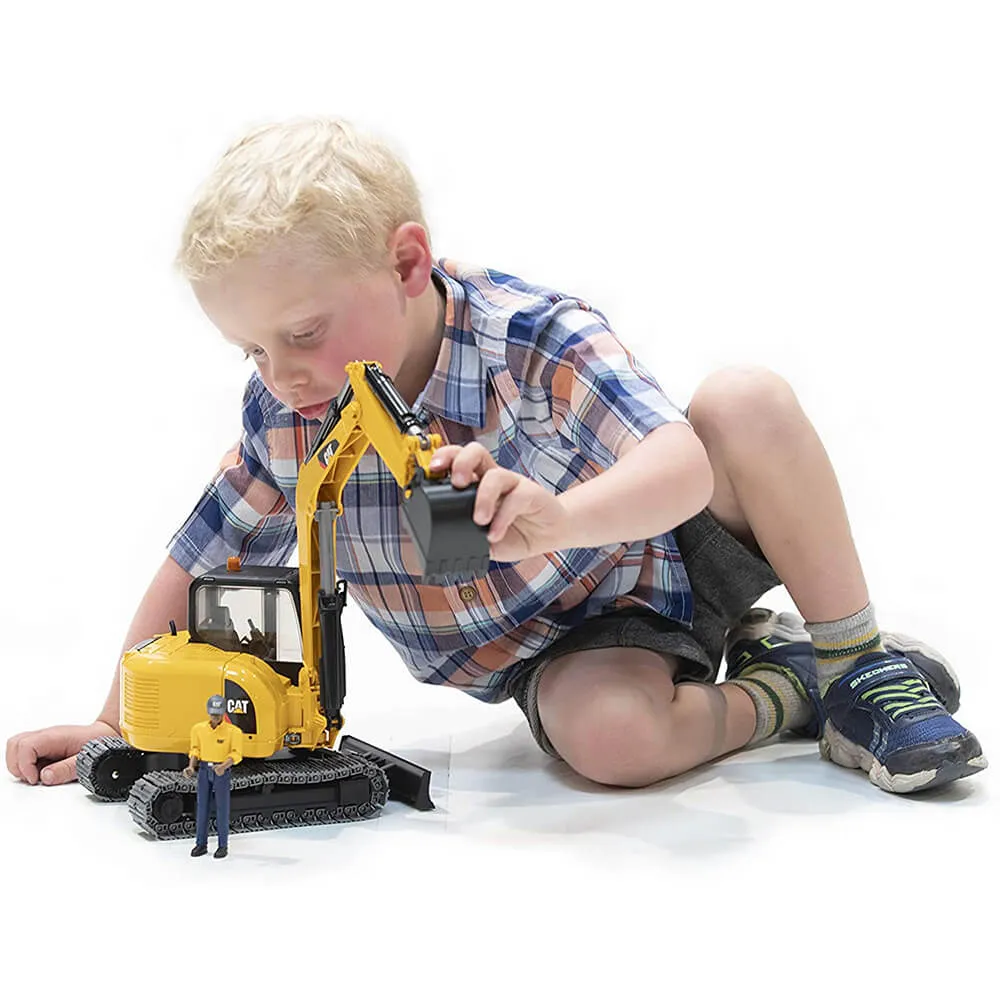 Bruder Toys Bruder Pro Series CAT Mini Excavator 1:16 Scale  Vehicle with Worker