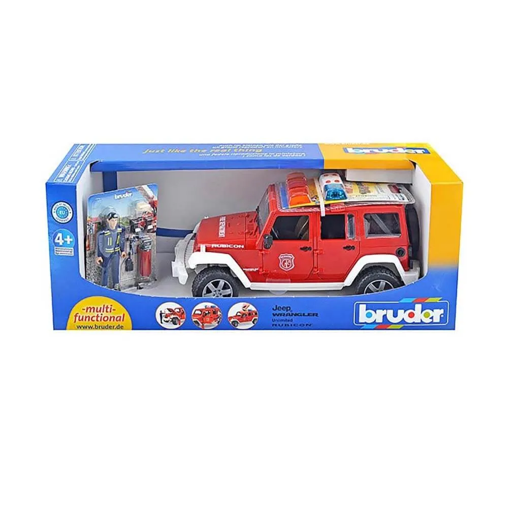 Bruder Toys Bruder Pro Series Jeep Wranger Unlimited Rubicon Fire Department 1:16 Scale Vehicle with Firefighter