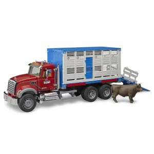 Bruder Toys Bruder Pro Series MACK Granite Cattle Transportation Truck w Cow