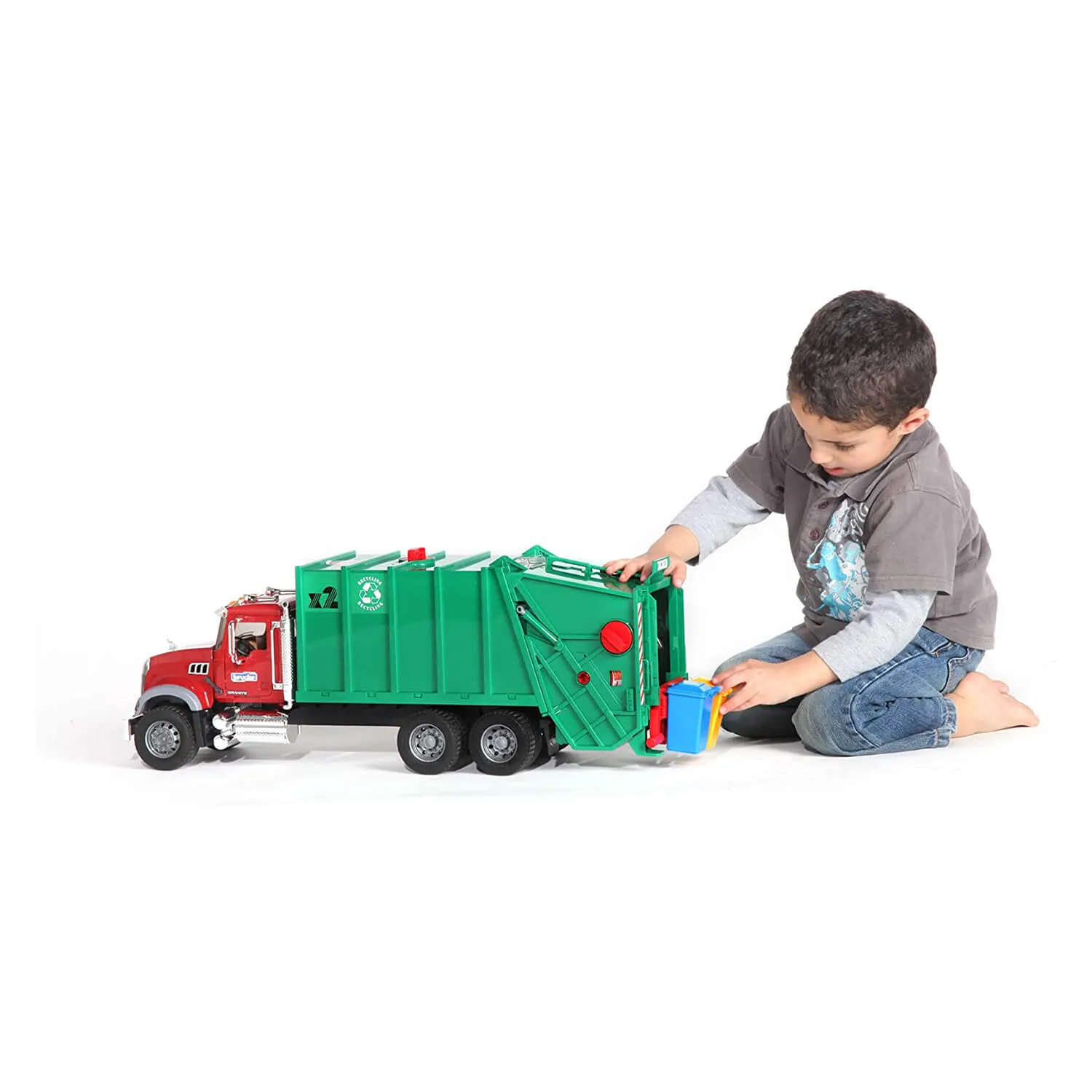 Bruder Toys Bruder Pro Series Mack Granite Garbage Truck Ruby Red Green