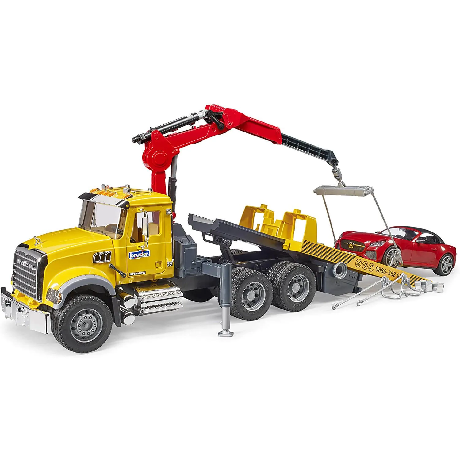 Bruder Toys Bruder Pro Series MACK Granite Tow Truck with Bruder Roadster