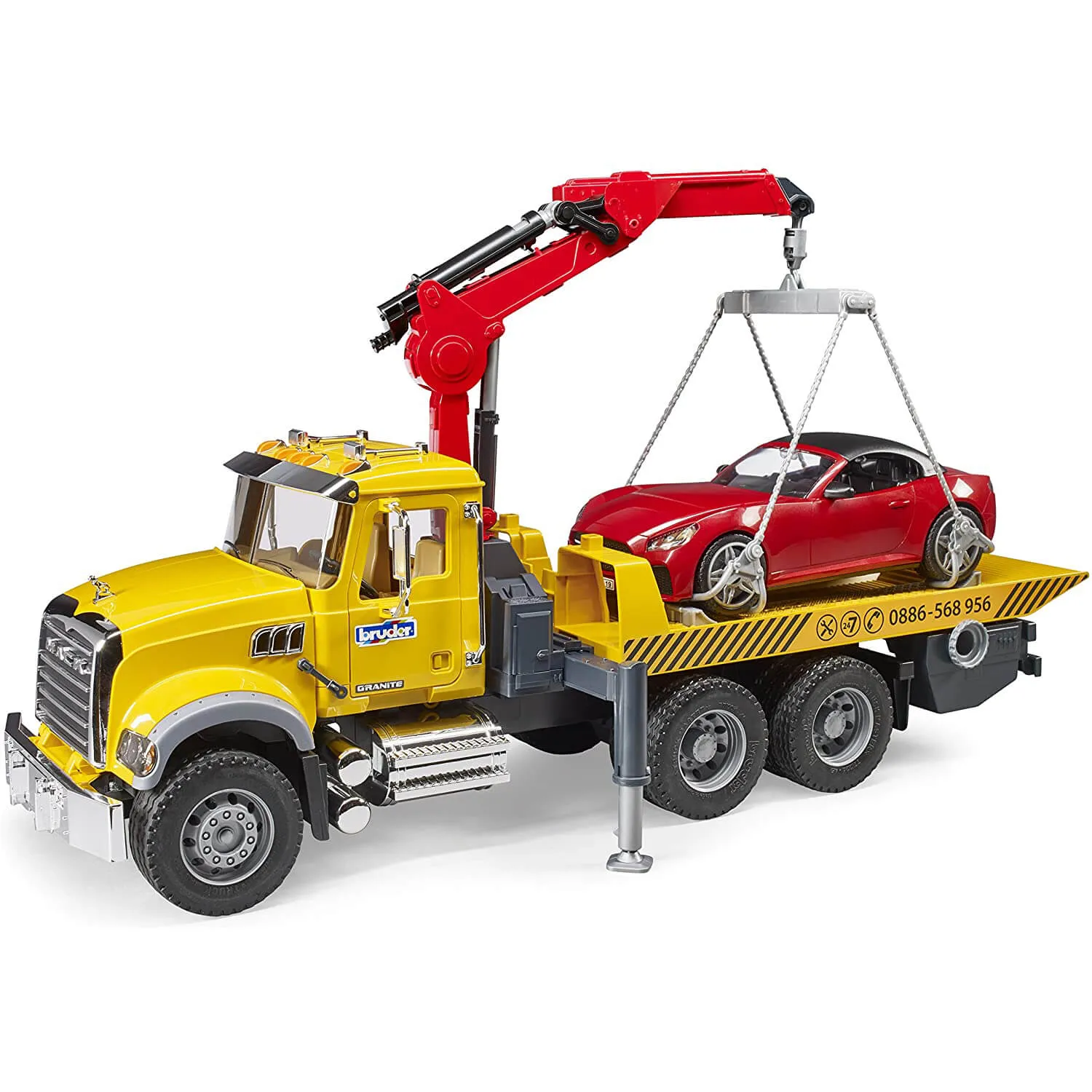 Bruder Toys Bruder Pro Series MACK Granite Tow Truck with Bruder Roadster