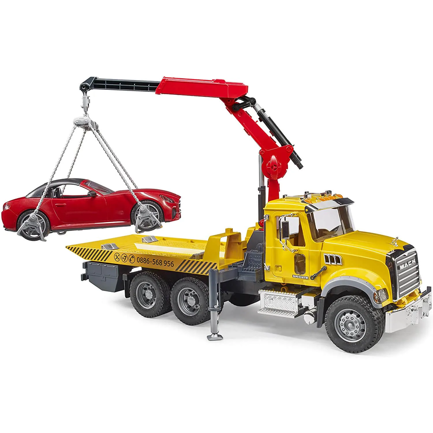 Bruder Toys Bruder Pro Series MACK Granite Tow Truck with Bruder Roadster