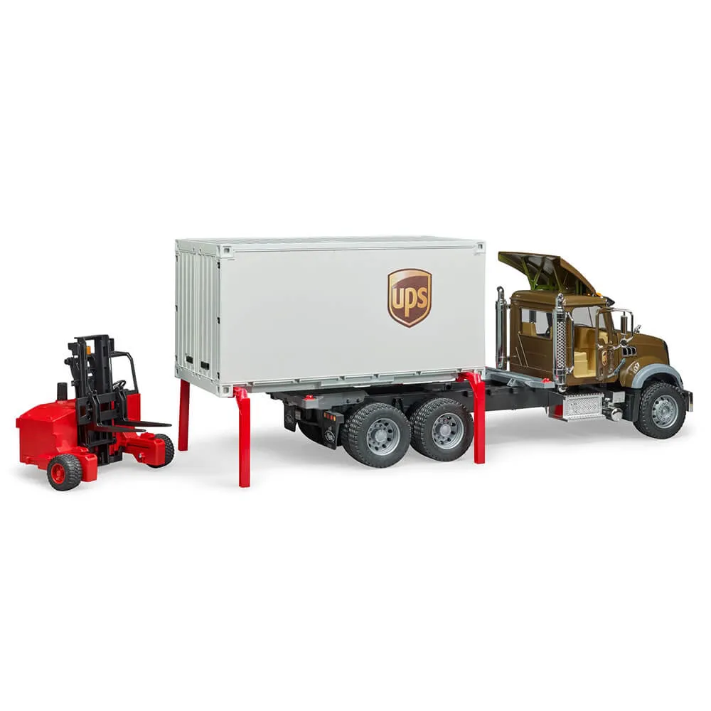 Bruder Toys Bruder Pro Series MACK Granite UPS Logistics Truck with Forklift