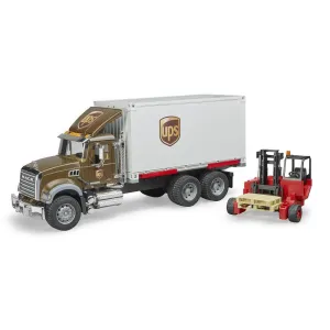 Bruder Toys Bruder Pro Series MACK Granite UPS Logistics Truck with Forklift