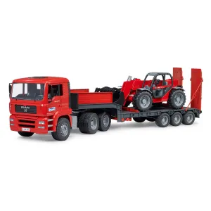 Bruder Toys Bruder Pro Series MAN TGA truck with low loader trailer and Manitou telehandler