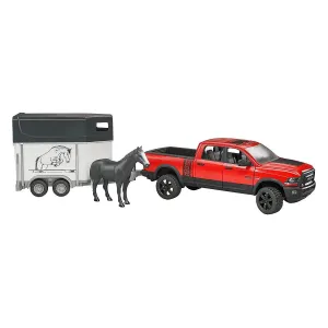 Bruder Toys Bruder Pro Series RAM 2500 Pickup Truck w Horse Trailer and Horse