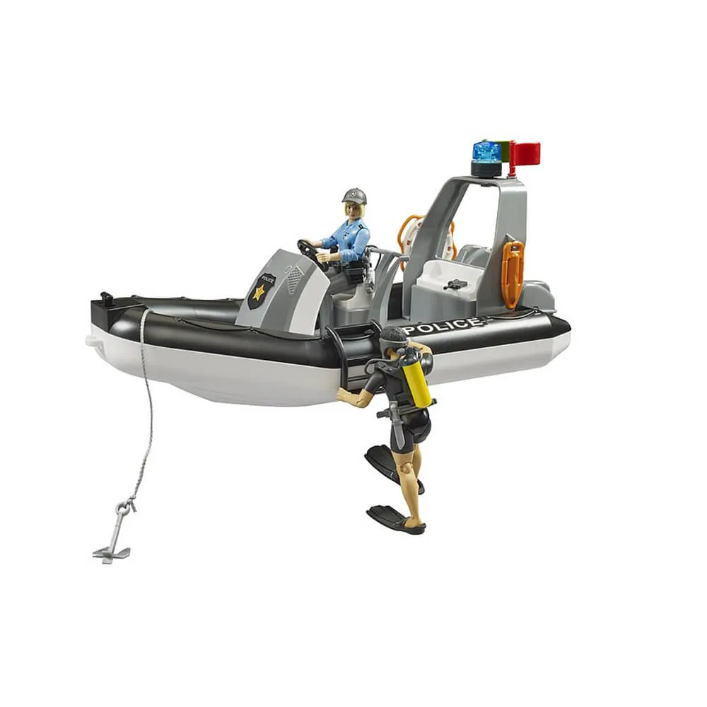 Bruder Toys Bruder Pro Series RAM 2500 Police Pickup, Trailer, Boat & Figures