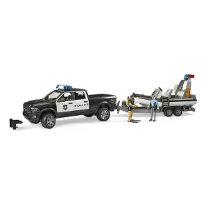 Bruder Toys Bruder Pro Series RAM 2500 Police Pickup, Trailer, Boat & Figures