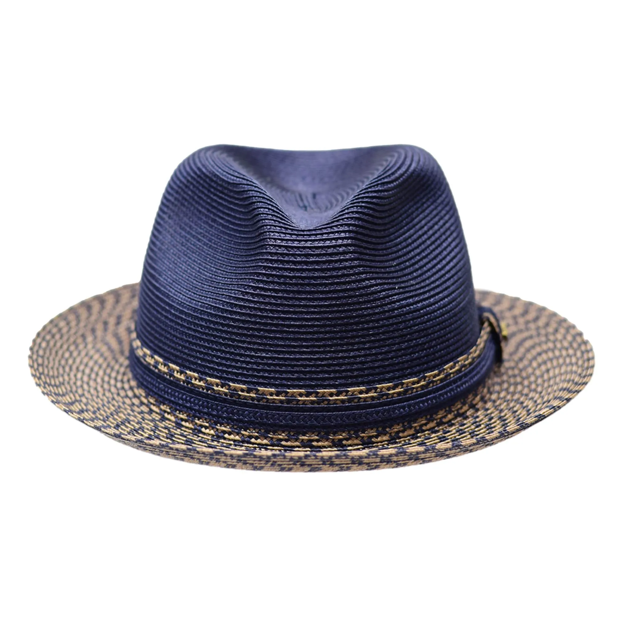 Bruno Capelo Antonio 2-Tone Straw Fedora Hat Snap Brim Accessories_Bruno Capelo_Hats