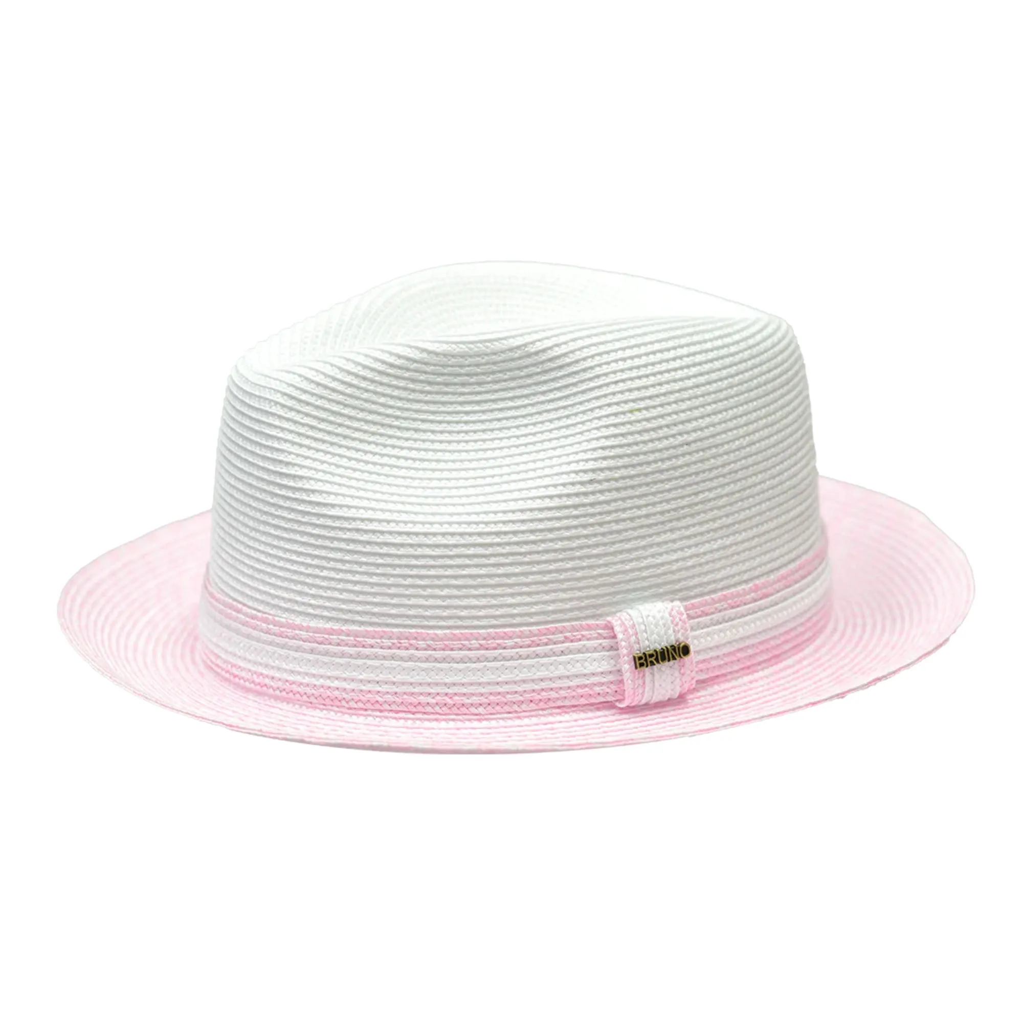Bruno Capelo Antonio 2-Tone Straw Fedora Hat Snap Brim Accessories_Bruno Capelo_Hats
