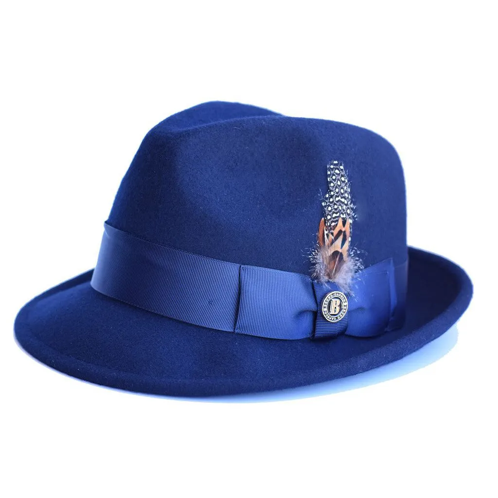 Bruno Capelo Blues Wool Pinch Front Fedora Accessories_Bruno Capelo_Hats