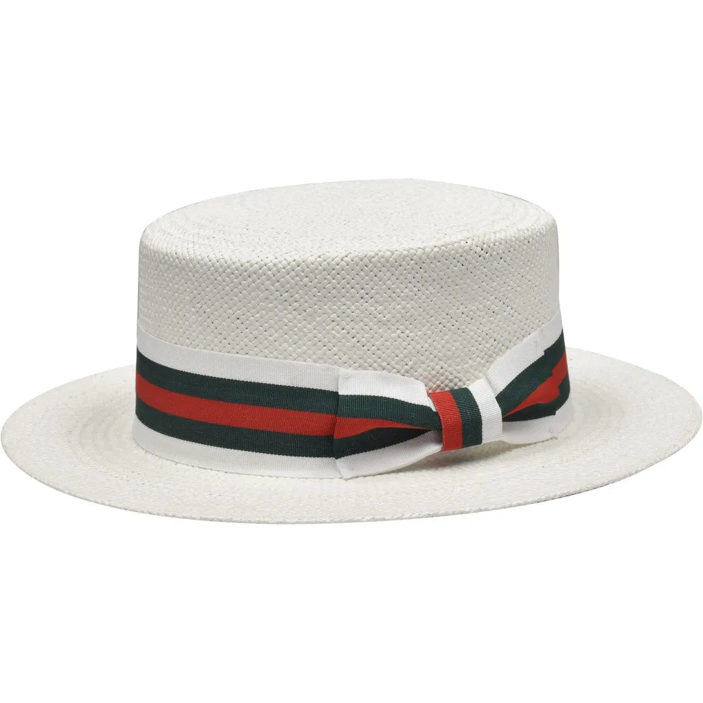 Bruno Capelo Boater Straw Flat Brim Skimmer Accessories_Bruno Capelo_Hats