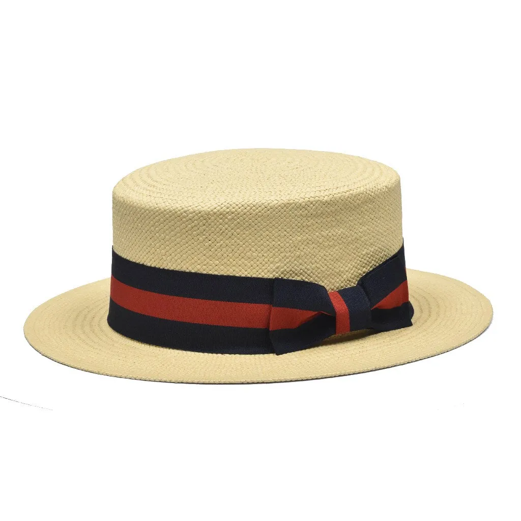 Bruno Capelo Boater Straw Flat Brim Skimmer Accessories_Bruno Capelo_Hats