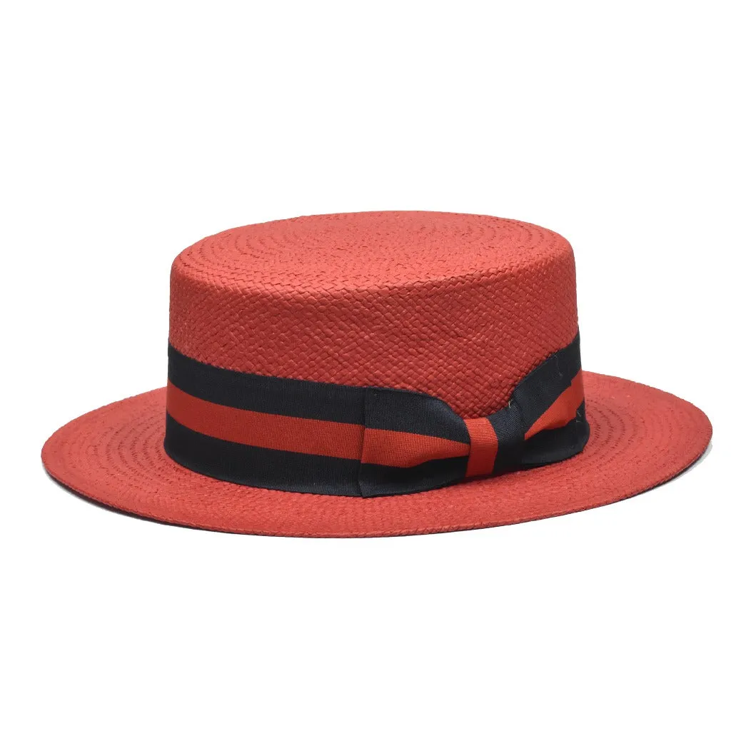 Bruno Capelo Boater Straw Flat Brim Skimmer Accessories_Bruno Capelo_Hats