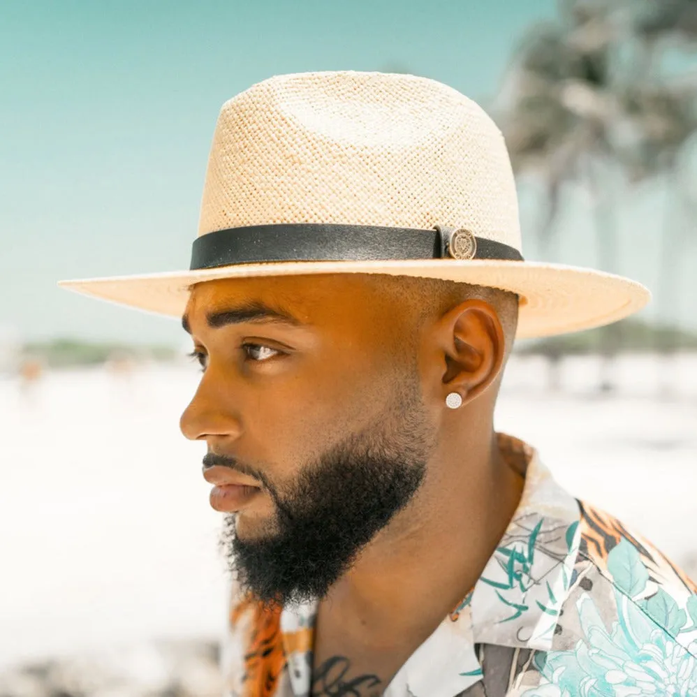 Bruno Capelo Cali Wide Brim Pinch Front Straw Fedora Accessories_Bruno Capelo_Hats
