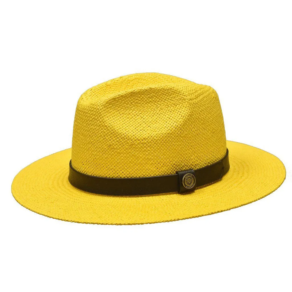 Bruno Capelo Cali Wide Brim Pinch Front Straw Fedora Accessories_Bruno Capelo_Hats