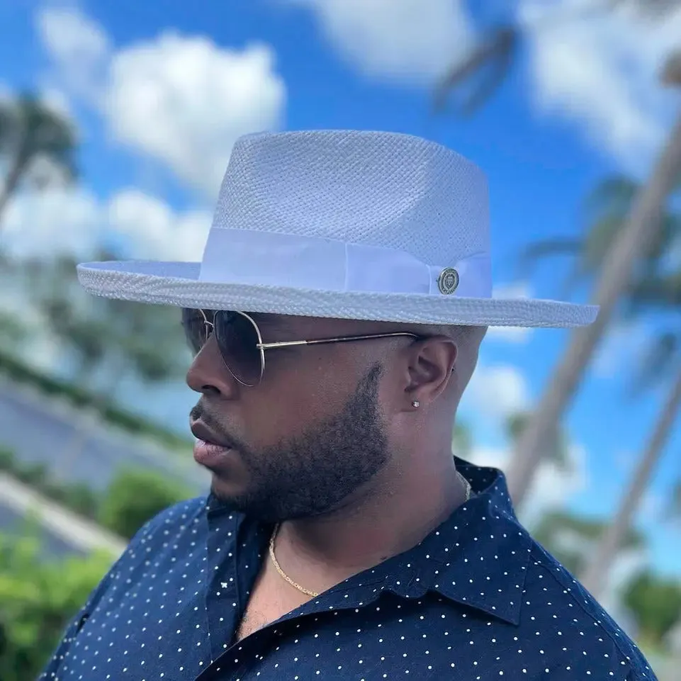 Bruno Capelo Colonial Wide Brim Shantung Straw Fedora Accessories_Bruno Capelo_Hats
