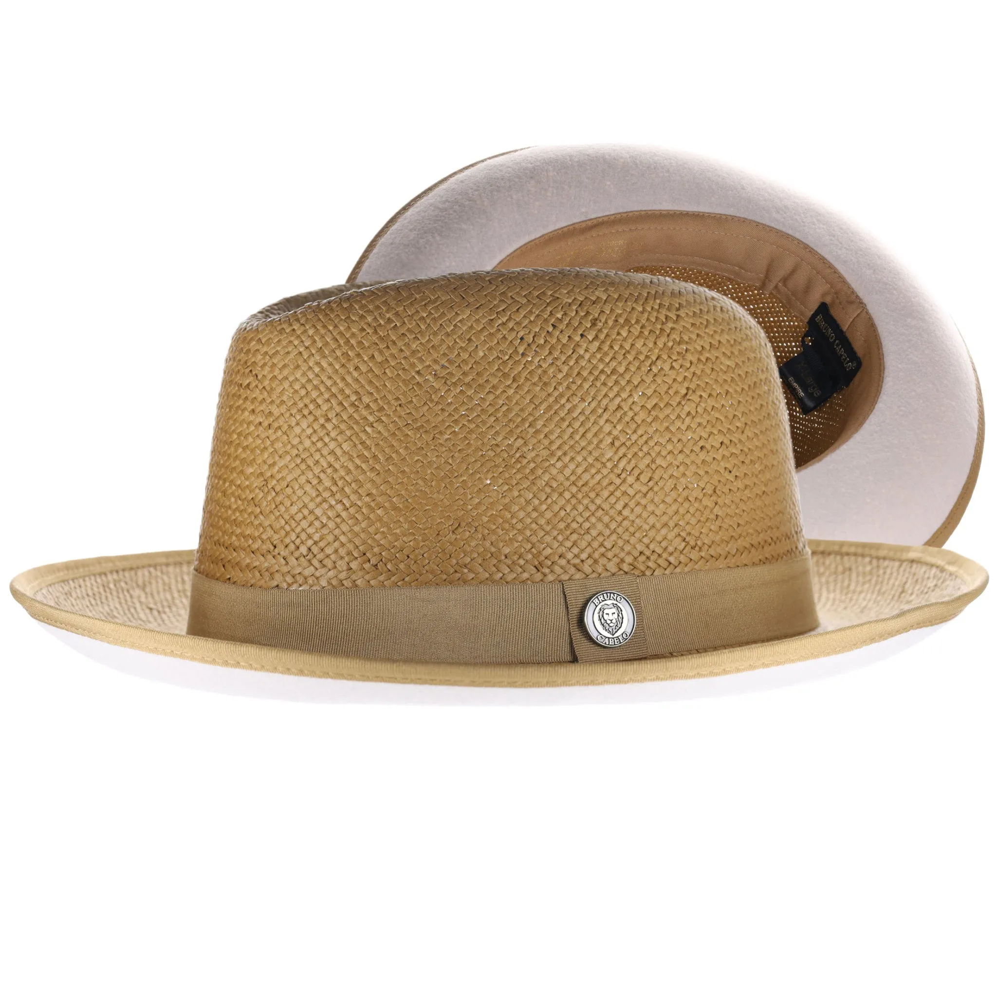 Bruno Capelo Empire in Multiple Colors Color Bottom Straw Fedora Accessories_Bruno Capelo_Hats