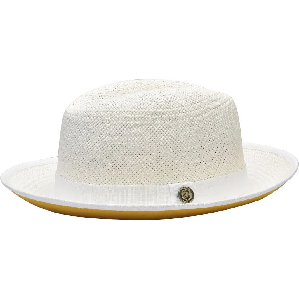 Bruno Capelo Empire in Multiple Colors Color Bottom Straw Fedora Accessories_Bruno Capelo_Hats