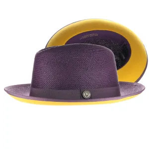 Bruno Capelo Empire in Multiple Colors Color Bottom Straw Fedora Accessories_Bruno Capelo_Hats