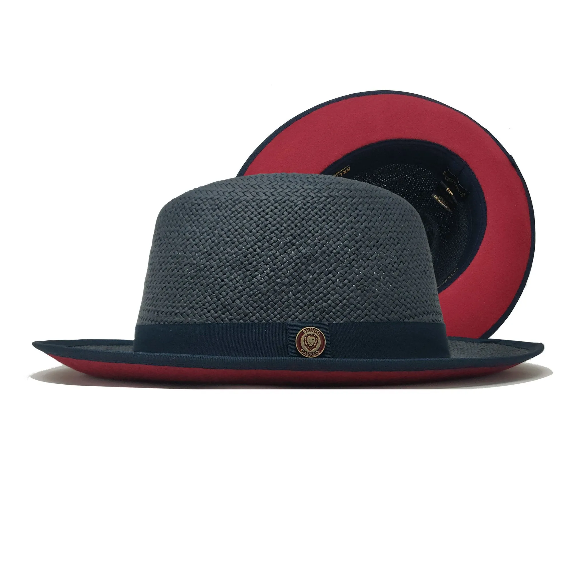 Bruno Capelo Empire Straw Red Bottom Fedora Accessories_Bruno Capelo_Hats