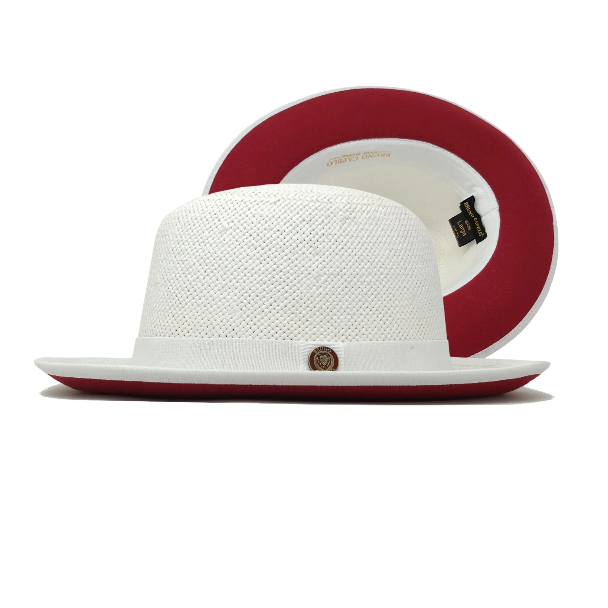 Bruno Capelo Empire Straw Red Bottom Fedora Accessories_Bruno Capelo_Hats
