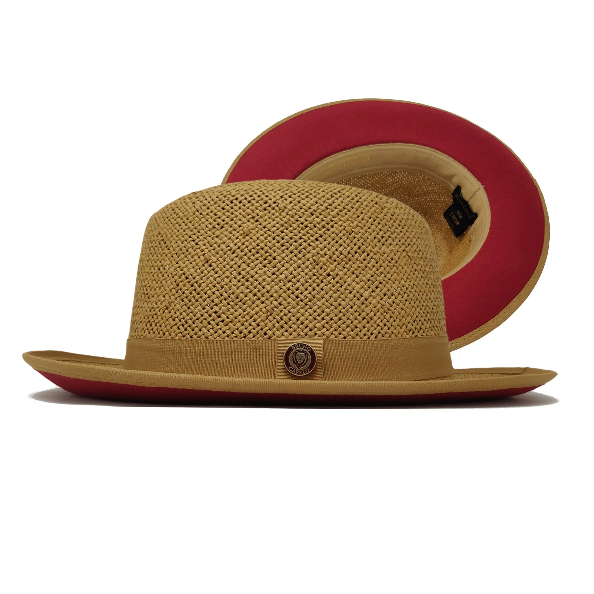 Bruno Capelo Empire Straw Red Bottom Fedora Accessories_Bruno Capelo_Hats