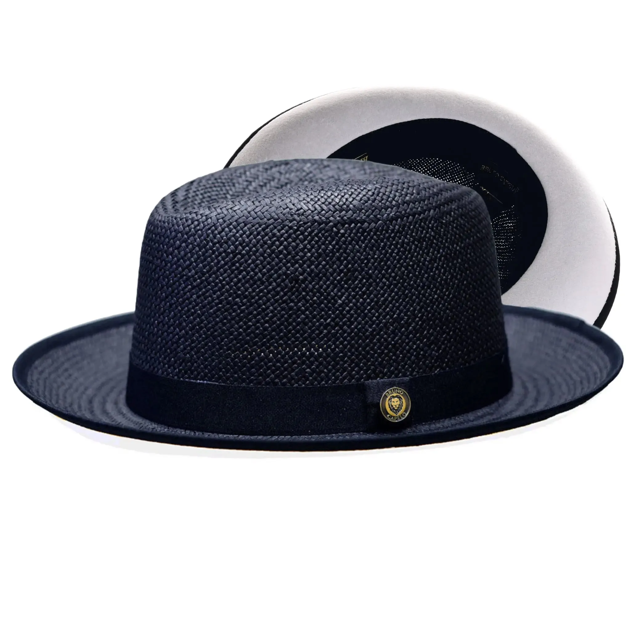 Bruno Capelo Empire White Bottom Straw Fedora Accessories_Bruno Capelo_Hats