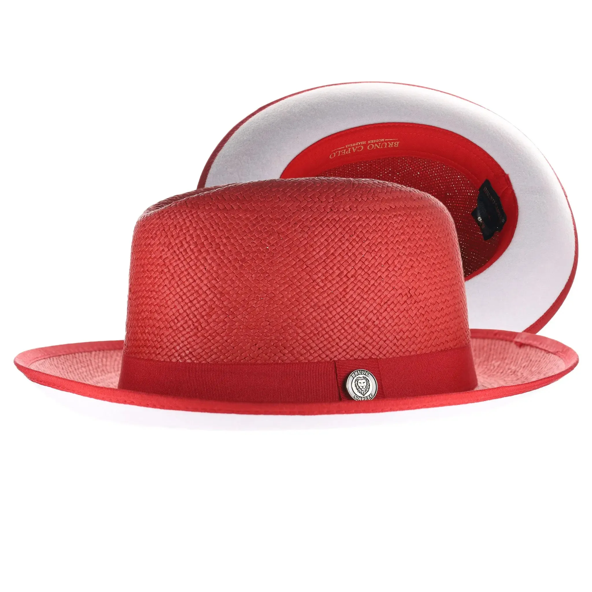 Bruno Capelo Empire White Bottom Straw Fedora Accessories_Bruno Capelo_Hats