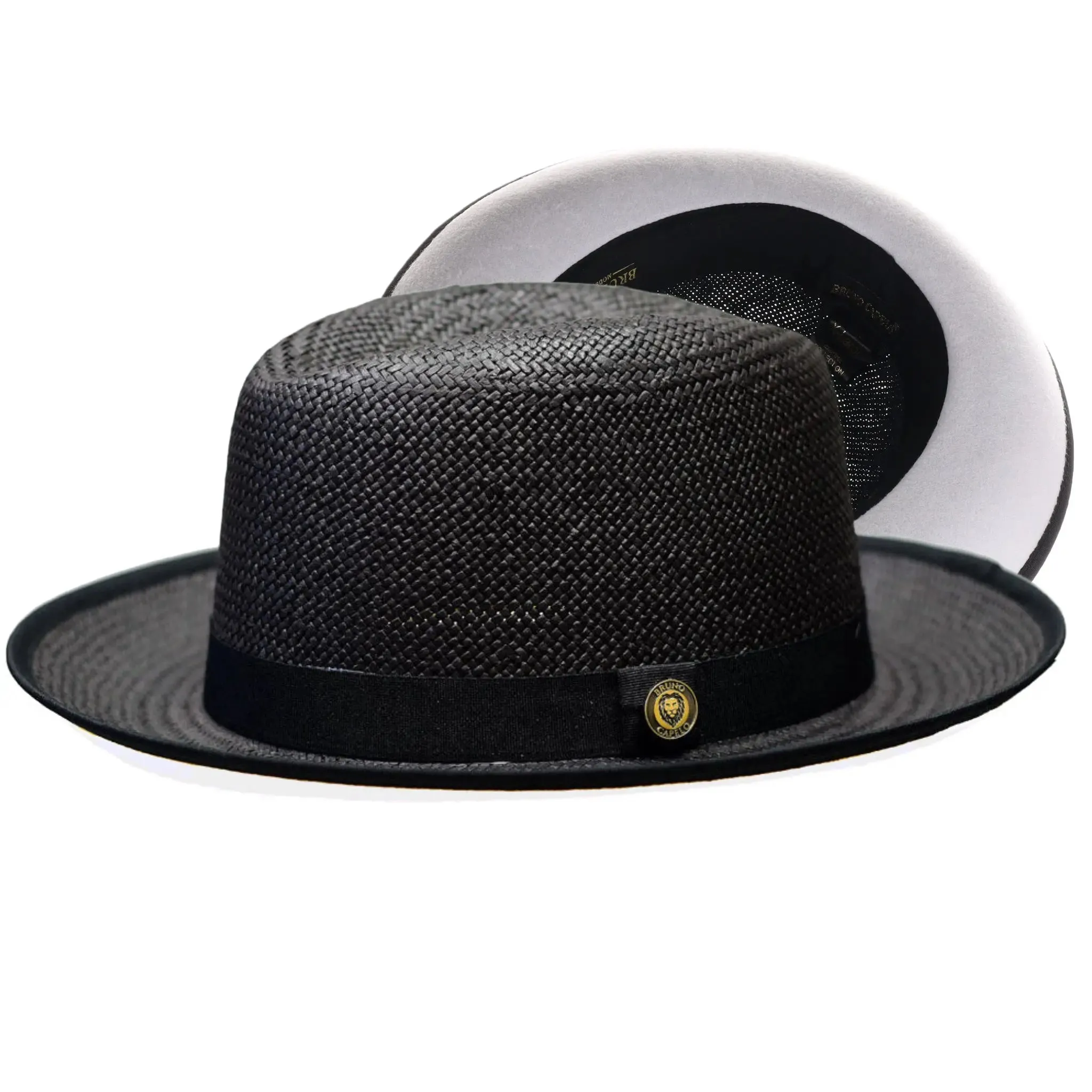 Bruno Capelo Empire White Bottom Straw Fedora Accessories_Bruno Capelo_Hats