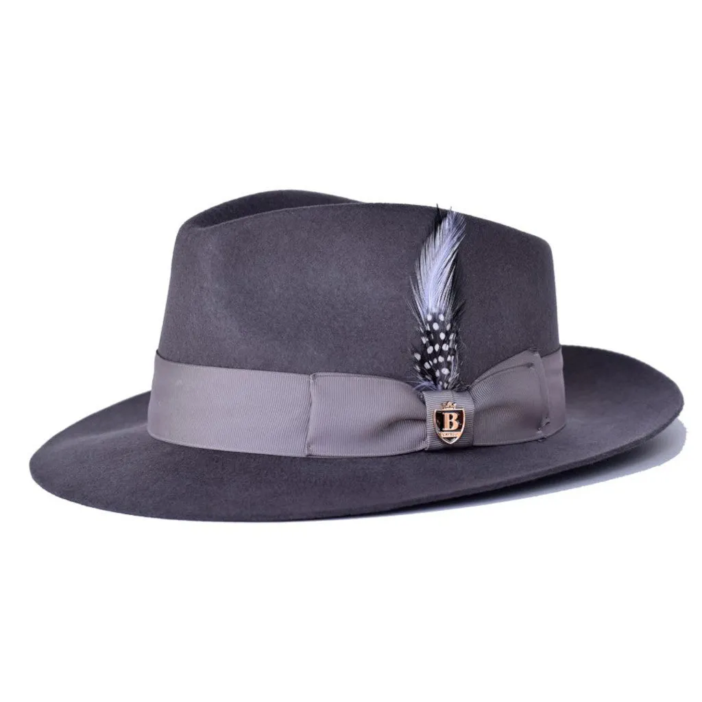 Bruno Capelo Fabio Wool Felt Teardrop Fedora Accessories_Bruno Capelo_Hats