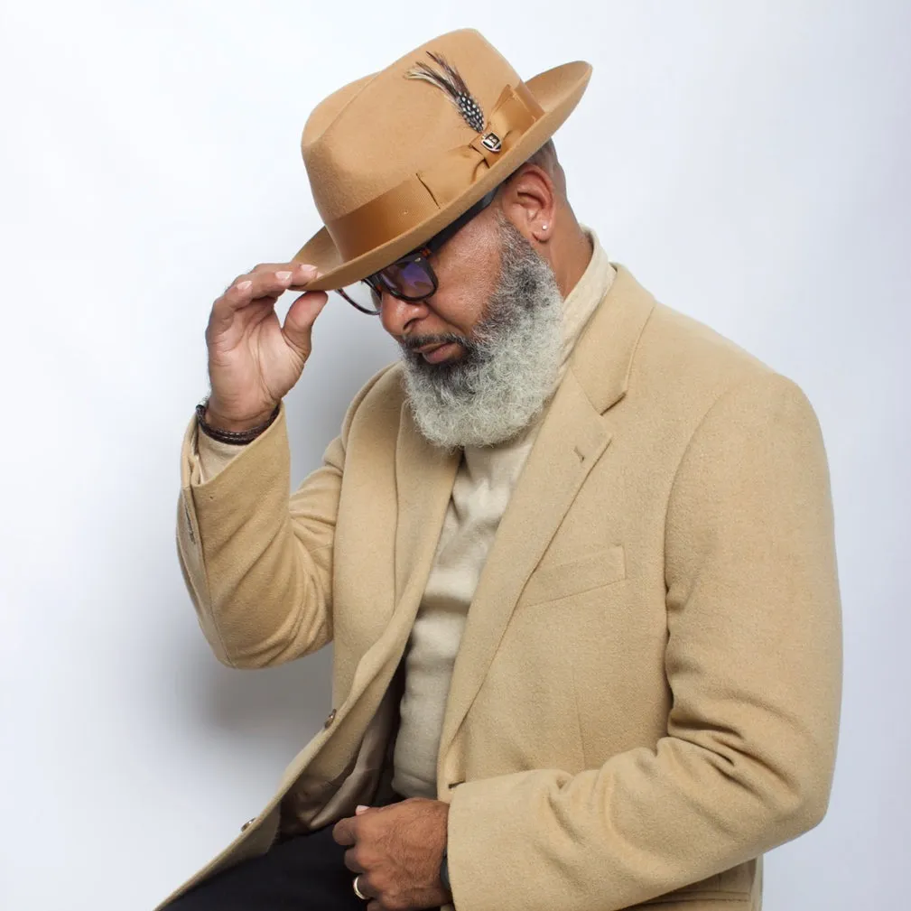 Bruno Capelo Fabio Wool Felt Teardrop Fedora Accessories_Bruno Capelo_Hats